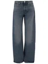 Armarium Washed Denim Jeans With Classic Five-pocket Design In Blue