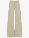 Armarium White Cotton Denim Jeans In Beige
