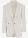 Armarium Hubby Single-breasted Cotton Jacket In White