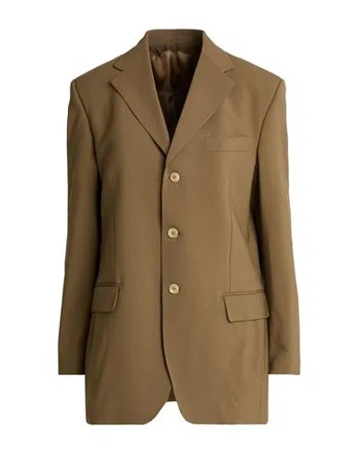 Armarium Woman Blazer Khaki Size 4 Virgin Wool, Elastane In Brown