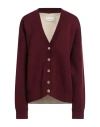 Armarium Woman Cardigan Burgundy Size L Cotton, Elastane