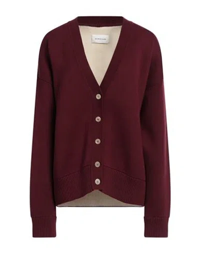 Armarium Woman Cardigan Burgundy Size L Cotton, Elastane