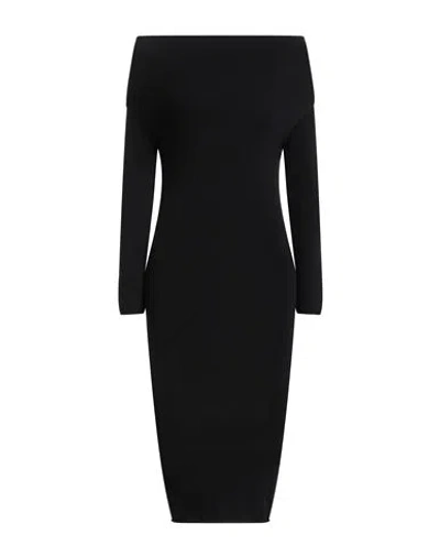 Armarium Woman Midi Dress Black Size S Virgin Wool, Polyamide, Elastane