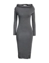 Armarium Woman Midi Dress Light Grey Size S Virgin Wool, Polyamide, Elastane