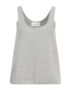 Armarium Woman Top Light Grey Size M Nylon, Cotton, Elastane In Grey