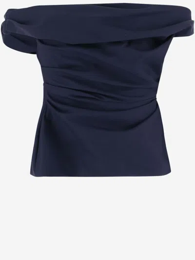 Armarium Blue Off-shoulders Top
