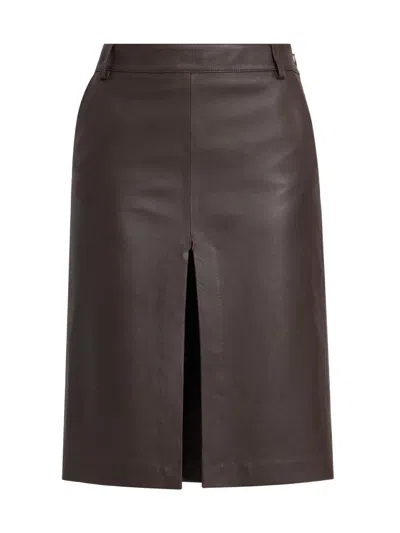Armarium Women's Daria Leather Midi-skirt In Chocolate