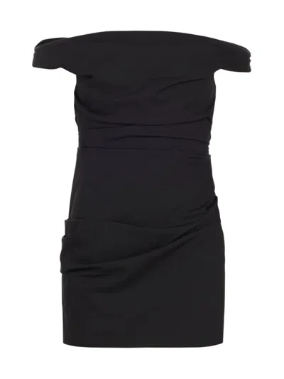 Armarium Women's Delia Draped Wool Minidress In Black