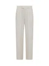 Armarium White Relaxed Flat Front Pants In White