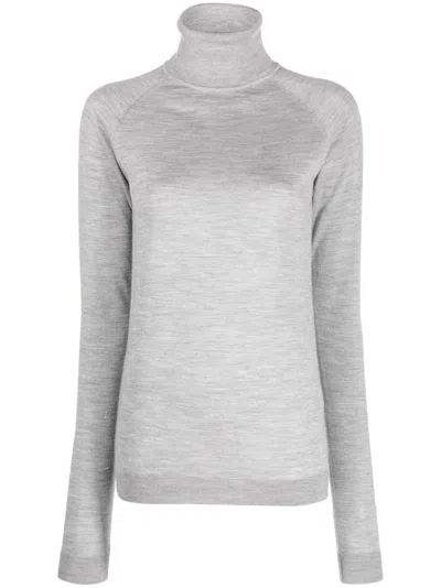 Armarium Roll-neck Fine-knit Jumper In Grey