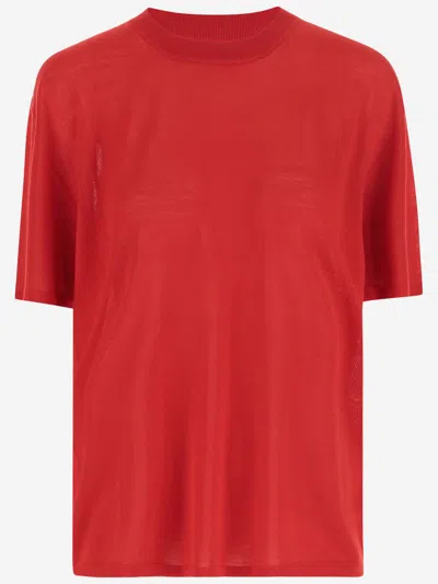 Armarium Wool T-shirt With Logo In Red