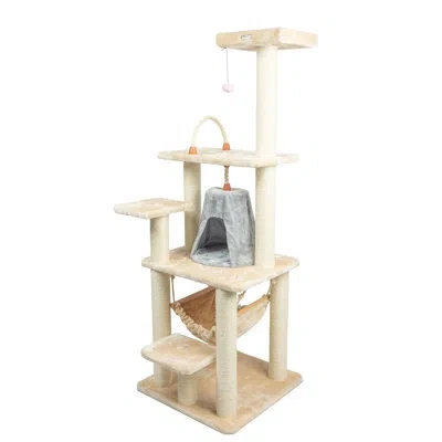 Armarkat 12" Classic Real Wood Cat Tree In Beige