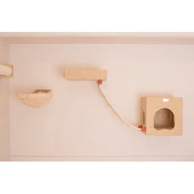 Armarkat 14" Real Wood Wal Cat Tree In Natural Beige