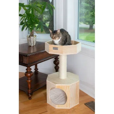 Armarkat 29" Premium Premium Scots Pine Real Wood Cat Tree In Tan