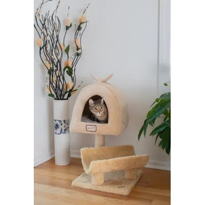 Armarkat 31" Real Wood Cat Tree In Goldenrod