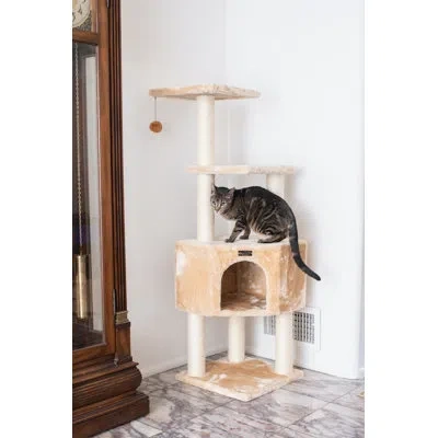 Armarkat 48" Real Wood Cat Tree In Beige