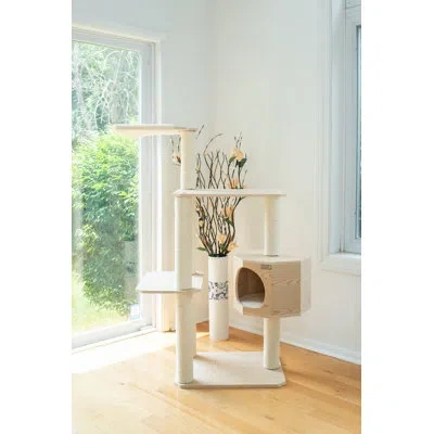 Armarkat 54" Premium Real Wood Scots Pine Cat Tree In Natural