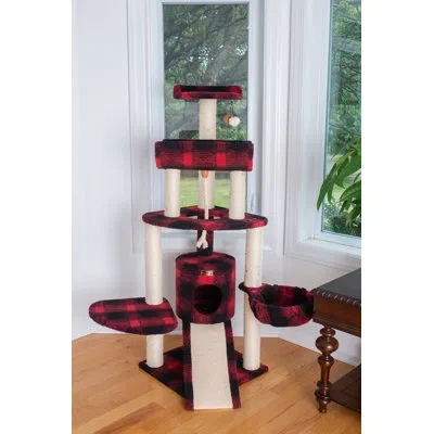 Armarkat 58" Classic Real Wood Cat Tree In Black,red,white