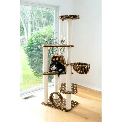 Armarkat 66" Classic Real Wood Cat Tree In Brown