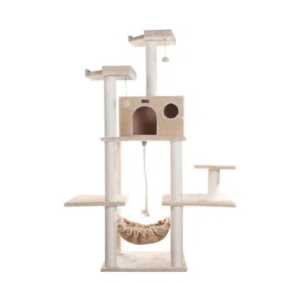 Armarkat 72" Real Wood Cat Tree In Beige,brown
