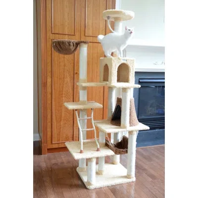 Armarkat 78" Premium Real Wood Cat Tree In Goldenrod