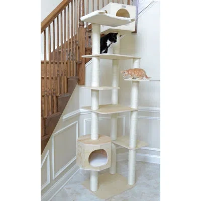 Armarkat 89" Real Wood Premium Scots Pine Cat Tree In Beige