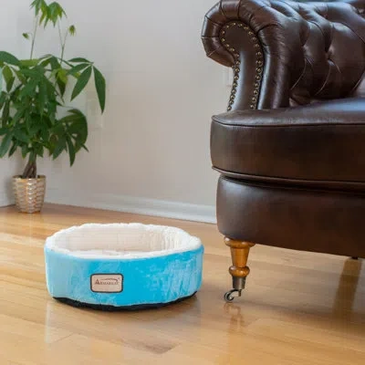 Armarkat Cat Bed Bolster In Ivory;sky Blue
