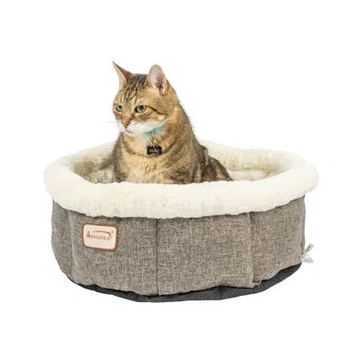 Armarkat Cozy Cat Bed In Gray;beige