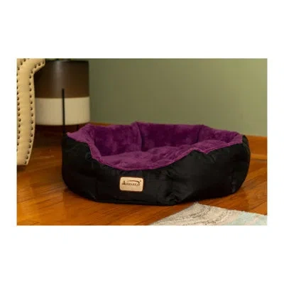 Armarkat Round Cat Bed In Black;mulberry