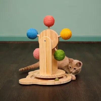 Armarkat The Complete Interactive Play Center: Ferris Wheel Cat Toy In Natural Beige