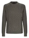 Armata Di Mare Diamond-pattern Cable-knit Sweater In Gray