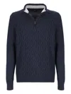Armata Di Mare Diamond-pattern Half-zip Sweater In Blue