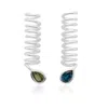 Armature Women's Blue / Green / Silver Green Tourmaline And Blue Topaz Curl Drop Earrings