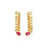 Armature Women's Pink / Purple / Gold Pink Tourmaline Curl Drop Earrings