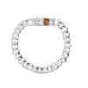 Armature Women's Silver / Brown Tigers Eye Curblink Chain Bracelet