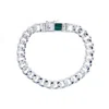 Armature Women's Silver / Green Malachite Bon Bon Curb Chain Bracelet