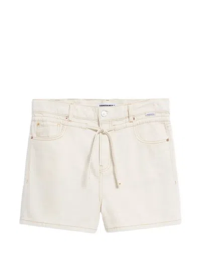 Armedangels Daafne Drawstring Denim Shorts In White