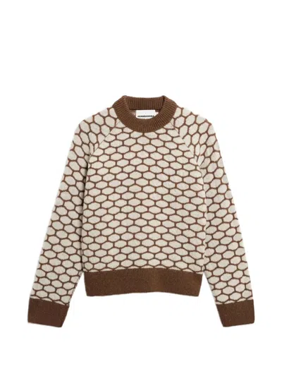 Armedangels Dotted-pattern Raglan-sleeve Sweater In Brown