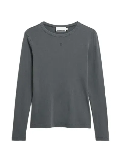 Armedangels Gmt Ribbed Long-sleeve T-shirt In Gray