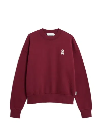 Armedangels Iconic Å Alizaa Logo-embroidered Sweatshirt In Burgundy