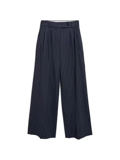 Armedangels Kaayua Pinstripe-pattern Trousers In Blue