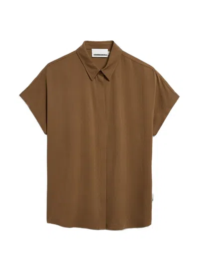 Armedangels Larisaana Short-sleeve Blouse In Brown
