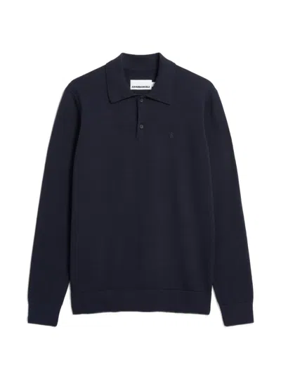 Armedangels Long-sleeve Polo Shirt In Blue