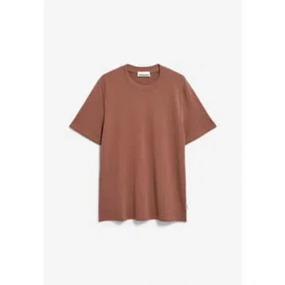 Armedangels Maarkos Nutshell Heavyweight T-shirt In Brown