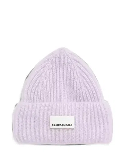 Armedangels Mohair-knit Beanie Hat In Purple