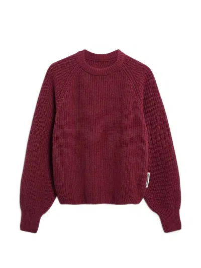 Armedangels Rib-knit Raglan-sleeve Sweater In Red
