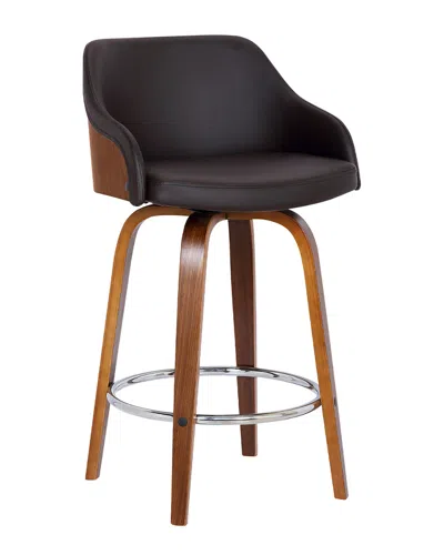 Armen Living Alec Contemporary 30in Bar Height Swivel Barstool