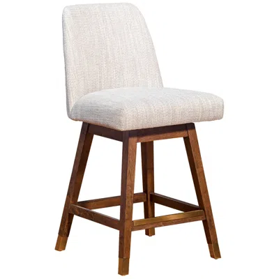 Armen Living Basila Swivel Bar Stool In Brown