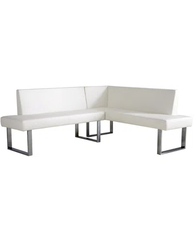 Armen Living Amanda White Corner Sofa