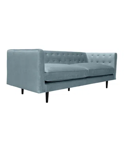 Armen Living Annabelle 80" Velvet With Wood Legs Sofa In Bluestone,black